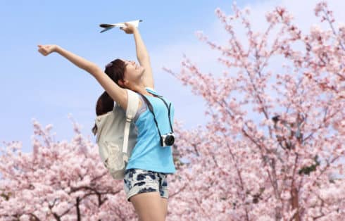 Happy traveler japan